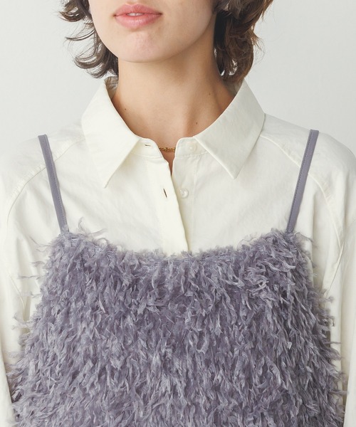 hunch（ハンチ）の「テープヤーン シャギービスチェ（ベスト・レディース・スカイブルー/ベージュ/グレー・FREE）」の10枚目の写真