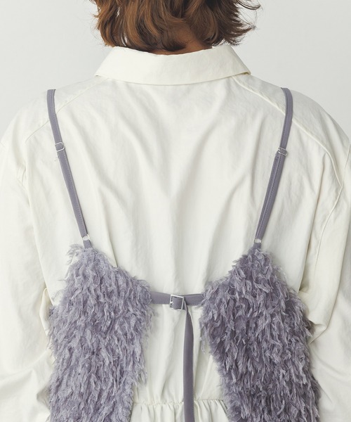 hunch（ハンチ）の「テープヤーン シャギービスチェ（ベスト・レディース・スカイブルー/ベージュ/グレー・FREE）」の11枚目の写真