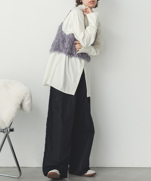 hunch（ハンチ）の「テープヤーン シャギービスチェ（ベスト・レディース・スカイブルー/ベージュ/グレー・FREE）」の13枚目の写真