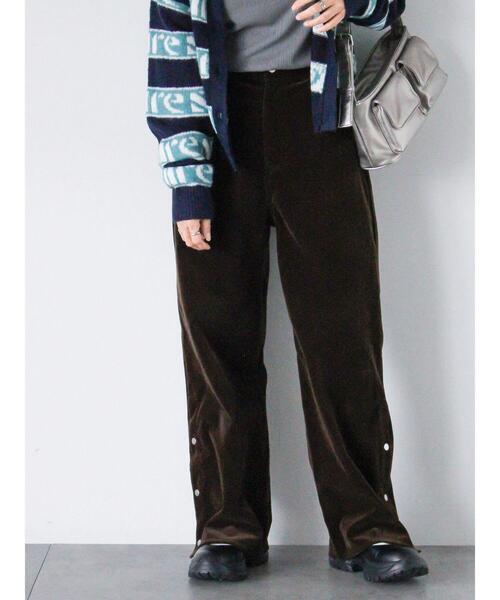 ehka sopo（エヘカソポ）の「別珍サイドスリットパンツ（その他パンツ・レディース・グレー/ネイビー/ブラウン・F）」の2枚目の写真