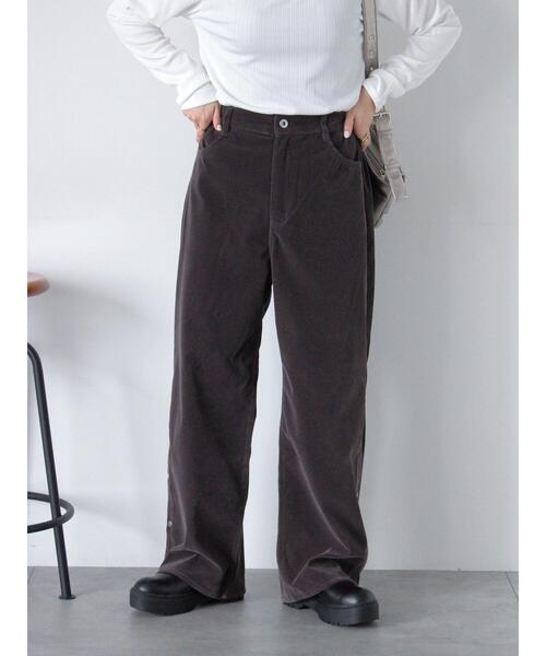 ehka sopo（エヘカソポ）の「別珍サイドスリットパンツ（その他パンツ・レディース・グレー/ネイビー/ブラウン・F）」の12枚目の写真