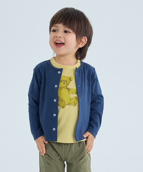 combimini（コンビミニ）の「UVカットやわらか長袖カーディガン（カーディガン/ボレロ・キッズ・オフホワイト/ライトピンク/ネイビー・110/90/80/70/130/120/100）」の2枚目の写真