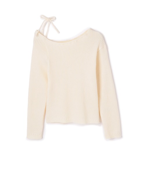 トップス POPPY Kurukuru ribbon loose knit TOPS – POPPY