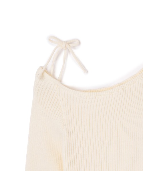 M DOLLY(エムドリー)の「shoulder ribbon knit tops/ショルダーリボンニットトップス(ニット/セーター・レディース・アイボリー/ブラック・FREE)」の13枚目の写真