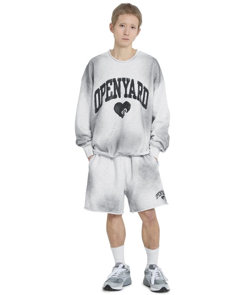 OY(オーワイ)の「『OY/オーワイ』 VINTAGE WASHED HEART SHORTS/ヴィンテージウォッシュドハーフショーツ(スウェットパンツ・レディース・グレー/ブラック・M/L)」の11枚目の写真