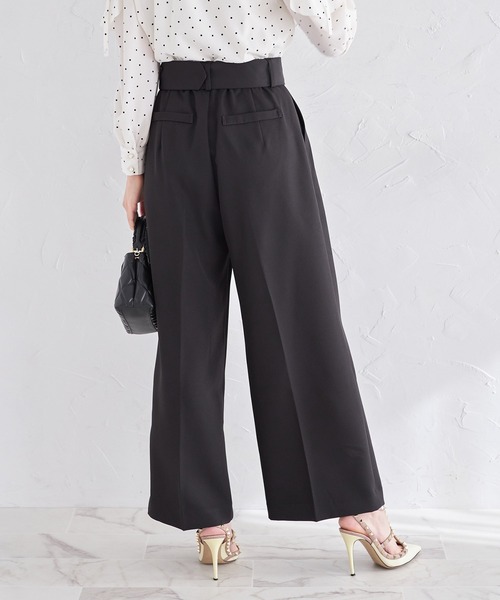 tocco closet（トッコ　クローゼット）の「ベルト付きタックワイドパンツ（その他パンツ・レディース・アイボリー/ブラック・M）」の10枚目の写真