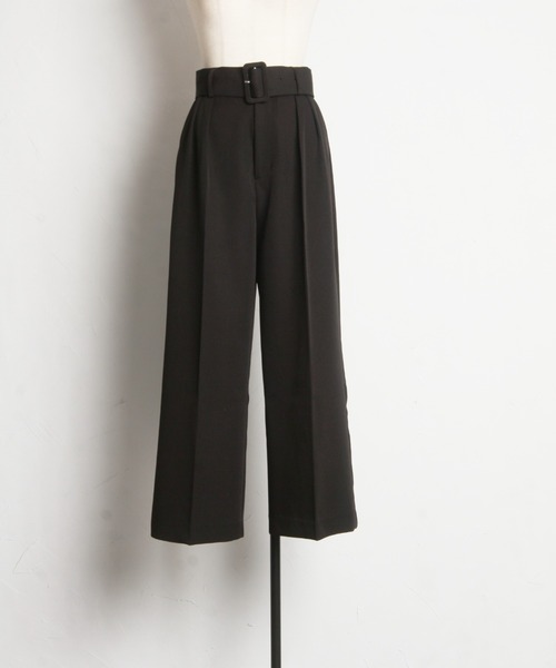 tocco closet（トッコ　クローゼット）の「ベルト付きタックワイドパンツ（その他パンツ・レディース・アイボリー/ブラック・M）」の11枚目の写真