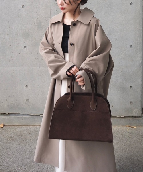 suede like boston bag /スウェード調2WAYボストントートバッグ