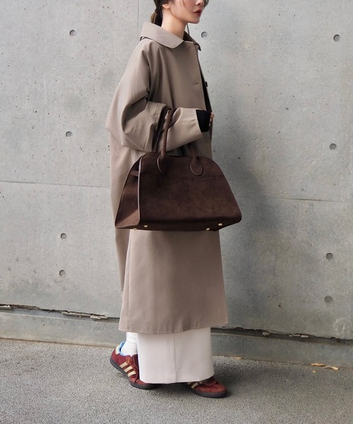 suede like boston bag /スウェード調2WAYボストントートバッグ