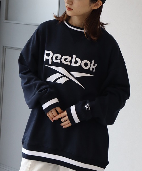 Reebok(リーボック)の「【Reebok/リーボック】裏毛 ロゴワッペン リブライン クルースウェット(スウェット・メンズ・ホワイト/ベージュ/ネイビー/ダークブルー・M/L/LL)」の15枚目の写真