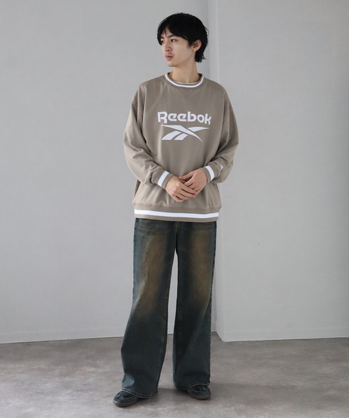 Reebok(リーボック)の「【Reebok/リーボック】裏毛 ロゴワッペン リブライン クルースウェット(スウェット・メンズ・ホワイト/ベージュ/ネイビー/ダークブルー・M/L/LL)」の21枚目の写真