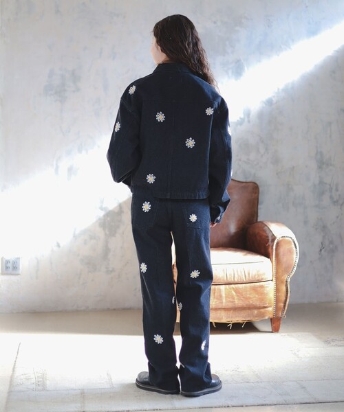 B:MING by BEAMS(ビーミングバイビームス)の「ambiance / Embroidery Denim Pants(S~L)(デニムパンツ・レディース・ブラウン/ブラック・LARGE/MEDIUM/SMALL)」の22枚目の写真