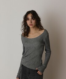 Diagram | ラメリブクルーネックトップ(Tシャツ/カットソー)