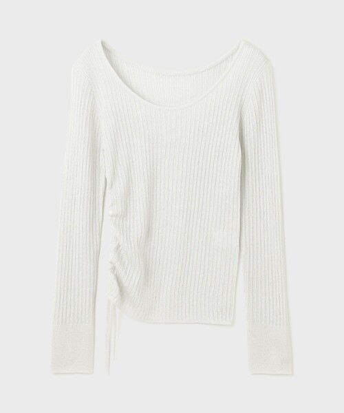 Diagram(ダイアグラム)の「ラメリブクルーネックトップ(Tシャツ/カットソー・レディース・ブラック/ゴールド/ホワイト・36)」の11枚目の写真