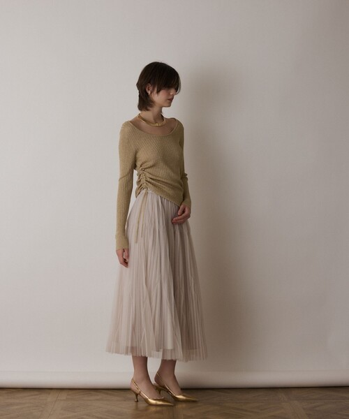 Diagram(ダイアグラム)の「ラメリブクルーネックトップ(Tシャツ/カットソー・レディース・ブラック/ゴールド/ホワイト・36)」の14枚目の写真