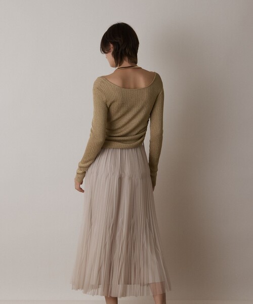 Diagram(ダイアグラム)の「ラメリブクルーネックトップ(Tシャツ/カットソー・レディース・ブラック/ゴールド/ホワイト・36)」の15枚目の写真