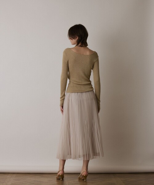 Diagram(ダイアグラム)の「ラメリブクルーネックトップ(Tシャツ/カットソー・レディース・ブラック/ゴールド/ホワイト・36)」の17枚目の写真