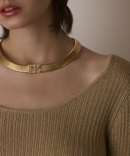 Diagram(ダイアグラム)の「ラメリブクルーネックトップ(Tシャツ/カットソー・レディース・ブラック/ゴールド/ホワイト・36)」の19枚目の写真