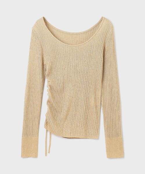 Diagram(ダイアグラム)の「ラメリブクルーネックトップ(Tシャツ/カットソー・レディース・ブラック/ゴールド/ホワイト・36)」の22枚目の写真