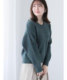 Te chichi TERRASSE | ミックス糸編みVネックニット(ニット/セーター)