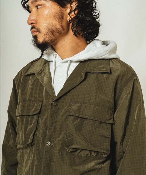 BIG MIKE(ビッグマイク)の「BIG MIKE ビッグマイク / ナイロンリップストップ ファティーグジャケット 4ポケット セットアップ対応 //// 102516700(ミリタリージャケット・メンズ・オリーブ/チャコール・MEDIUM/LARGE/X-LARGE)」の15枚目の写真