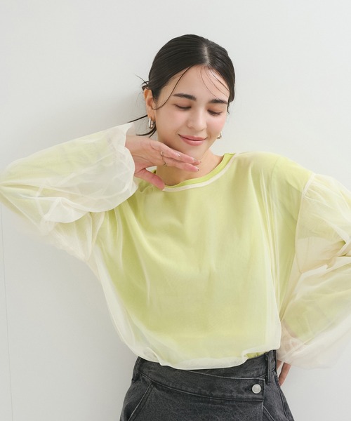 チュールプルオーバー（Tシャツ/カットソー）｜LE CERCLE par rope'（ルセルクルパーロペ）