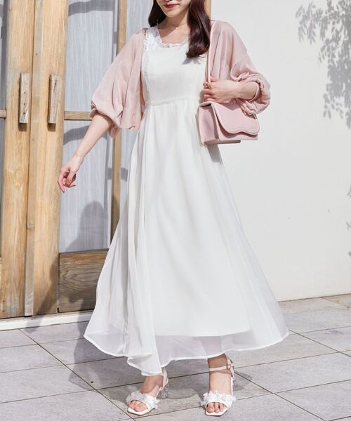 MAJESTIC LEGON（マジェスティックレゴン）の「シアーレディキャミワンピ（ワンピース・レディース・チャコールグレー/ブラック/グレイッシュベージュ/アイボリー・MEDIUM/SMALL/X-SMALL）」の5枚目の写真