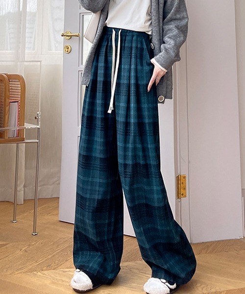 gossip!ロサンゼルス(ゴシップロサンゼルス)の「YUGA ハイウエスト チェック柄フリースインナーパンツ(その他パンツ・レディース・グレー/ブラック/ブラウン/イエロー・FREE)」の20枚目の写真