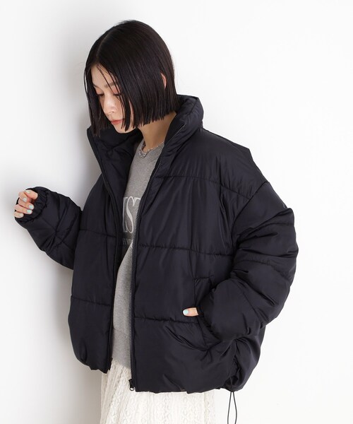 THE SHOP TK （ザ ショップ ティーケー ）の「◆【撥水】タフタ中綿ブルゾン（その他アウター・レディース・ブラック/ライトベージュ・12/13）」の4枚目の写真