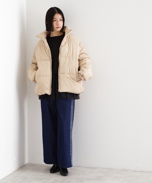 THE SHOP TK （ザ ショップ ティーケー ）の「◆【撥水】タフタ中綿ブルゾン（その他アウター・レディース・ブラック/ライトベージュ・12/13）」の9枚目の写真