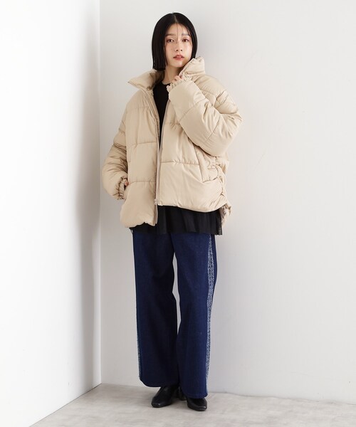 THE SHOP TK （ザ ショップ ティーケー ）の「◆【撥水】タフタ中綿ブルゾン（その他アウター・レディース・ブラック/ライトベージュ・12/13）」の10枚目の写真