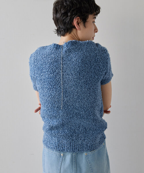 Whim Gazette ハンソデTWEEDYニットプルオーバー ハンソデTWEEDYニットプルオーバー | Whim Gazette(ウィム