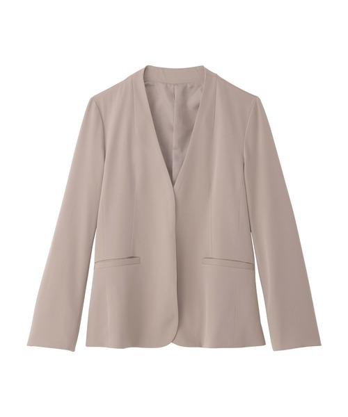 alotta(アロッタ)の「洗える!ノーカラージャケットスーツ(スーツパンツ・レディース・グレイッシュベージュ/ブラック/ネイビー・23号/21号/19号/17号/15号/13号/11号/9号/7号)」の7枚目の写真