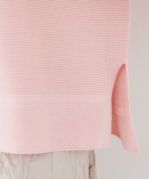 UNTITLED（アンタイトル）の「【体型カバー/春素材】コットン混 ガーターニット（ニット/セーター・レディース・ベビーピンク/ライトグレー/オフホワイト/ブルー/ネイビー・44/48/00/02/04）」の6枚目の写真