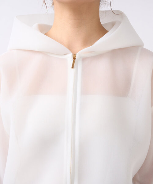 un dix cors(アンディコール)の「シアーダンボールパーカー(パーカー・レディース・オフホワイト/ネイビー・FREE)」の16枚目の写真