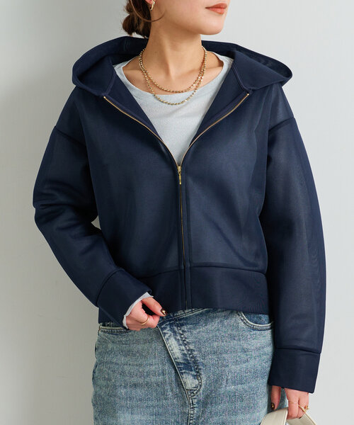 un dix cors(アンディコール)の「シアーダンボールパーカー(パーカー・レディース・オフホワイト/ネイビー・FREE)」の20枚目の写真