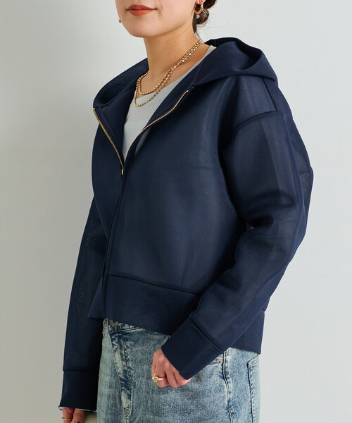 un dix cors(アンディコール)の「シアーダンボールパーカー(パーカー・レディース・オフホワイト/ネイビー・FREE)」の22枚目の写真