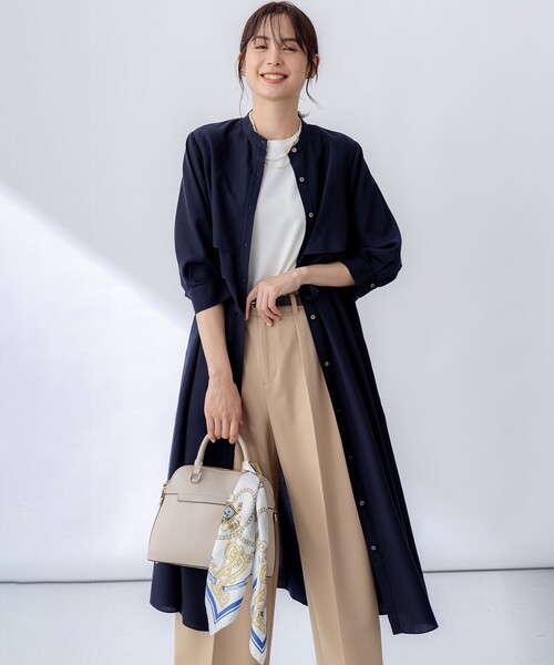組曲(クミキョク)の「リヨセルシャーティング ワンピース(シャツワンピース・レディース・ベージュ系1/サックスブルー系1/ネイビー系・2/3)」の1枚目の写真
