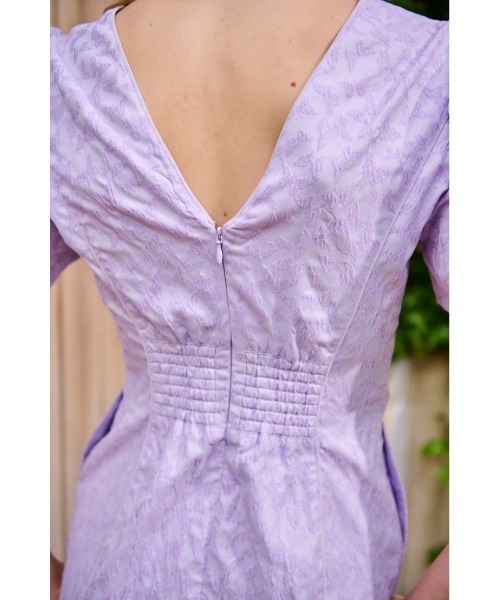 スーツ・フォーマル・ドレス Estella.k Butterfly Jacquard Midi Dress Butterfly Jacquard Midi Dress ジャガードバタフライドレス