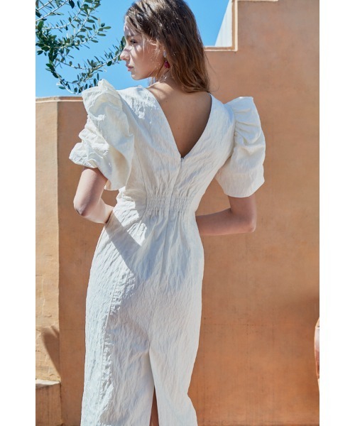 Estella.K(エステラケー)の「Butterfly Jacquard Midi Dress ジャガードバタフライドレス(ワンピース・レディース・ラベンダー/ブラック/オフホワイト・FREE)」の9枚目の写真