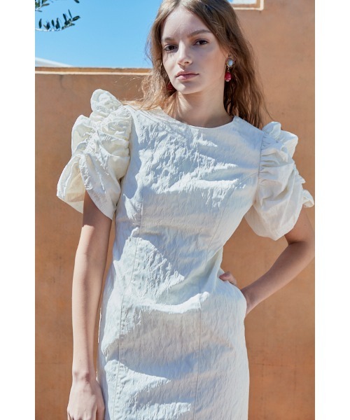 Estella.K(エステラケー)の「Butterfly Jacquard Midi Dress ジャガードバタフライドレス(ワンピース・レディース・ラベンダー/ブラック/オフホワイト・FREE)」の11枚目の写真