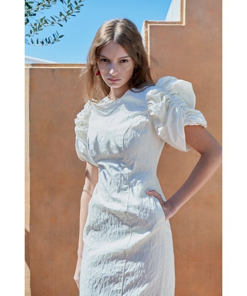 Estella.K(エステラケー)の「Butterfly Jacquard Midi Dress ジャガードバタフライドレス(ワンピース・レディース・ラベンダー/ブラック/オフホワイト・FREE)」の12枚目の写真