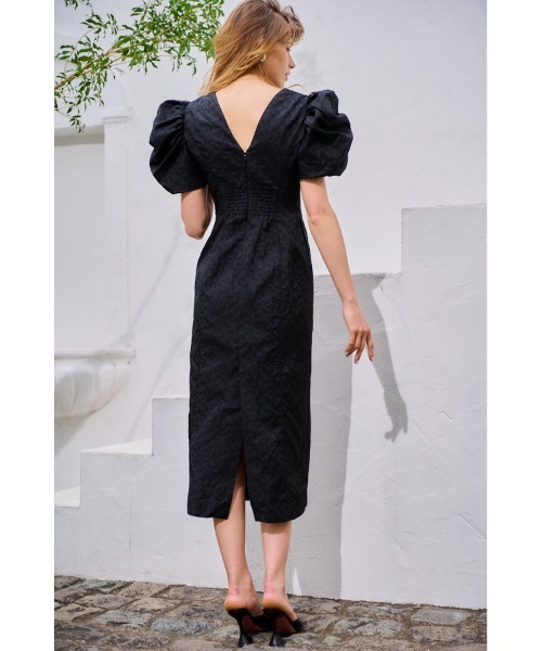 Estella.K(エステラケー)の「Butterfly Jacquard Midi Dress ジャガードバタフライドレス(ワンピース・レディース・ラベンダー/ブラック/オフホワイト・FREE)」の17枚目の写真