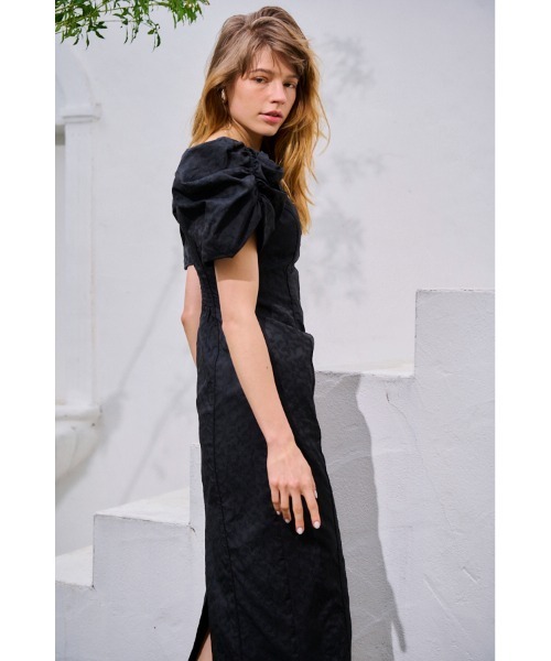 Estella.K(エステラケー)の「Butterfly Jacquard Midi Dress ジャガードバタフライドレス(ワンピース・レディース・ラベンダー/ブラック/オフホワイト・FREE)」の18枚目の写真