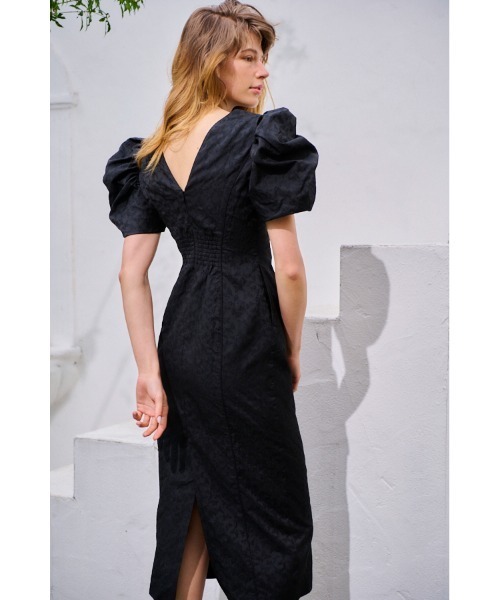 スーツ・フォーマル・ドレス Estella.k Butterfly Jacquard Midi Dress Butterfly Jacquard Midi Dress ジャガードバタフライドレス