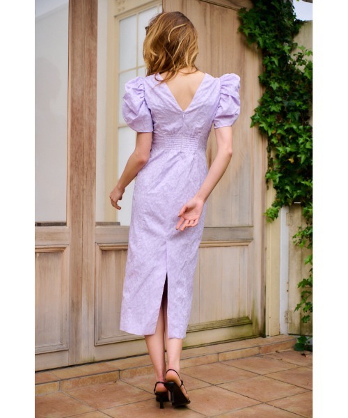 スーツ・フォーマル・ドレス Estella.k Butterfly Jacquard Midi Dress セール】Butterfly Jacquard Midi Dress ジャガードバタフライドレス