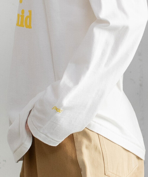 POU DOU DOU（プードゥドゥ）の「フロッキーロゴプリントロンT（Tシャツ/カットソー・レディース・ライトイエロー/オフホワイト/オートミール・M）」の9枚目の写真