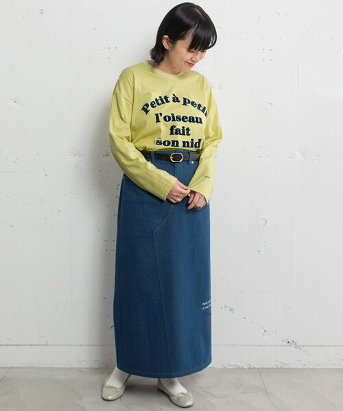 POU DOU DOU（プードゥドゥ）の「フロッキーロゴプリントロンT（Tシャツ/カットソー・レディース・ライトイエロー/オフホワイト/オートミール・M）」の15枚目の写真