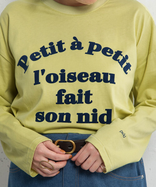 POU DOU DOU（プードゥドゥ）の「フロッキーロゴプリントロンT（Tシャツ/カットソー・レディース・ライトイエロー/オフホワイト/オートミール・M）」の16枚目の写真