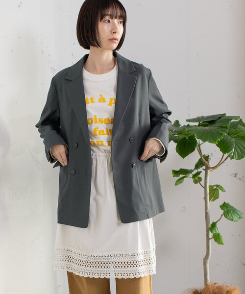 POU DOU DOU（プードゥドゥ）の「フロッキーロゴプリントロンT（Tシャツ/カットソー・レディース・ライトイエロー/オフホワイト/オートミール・M）」の20枚目の写真